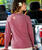 Plumeria Tatau - Paradise Red Dyed Long Sleeve Crewneck T-Shirt