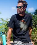 B. Kliban Pirate Cat - Black Short Sleeve Crewneck T-Shirt