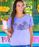 Lace Honus - Lavender Dyed Short Sleeve Scoop Neck T-Shirt