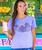 Lace Honus - Lavender Dyed Short Sleeve Scoop Neck T-Shirt
