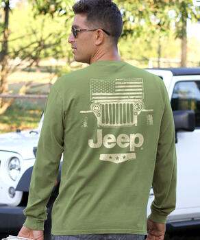 Jeep All American - Hemp Dyed Long Sleeve Crewneck T-Shirt