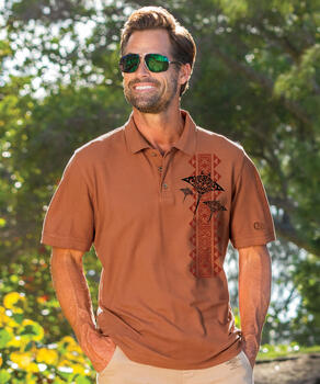 Hahalua Trio - Cinnamon Dyed Short Sleeve Pique' Polo Shirt