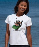 B. Kliban Hula Cat - White Short Sleeve Crewneck T-Shirt