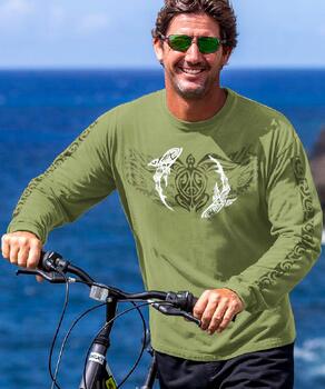 Honu Mano Legend - Hemp Dyed Long Sleeve Crewneck T-Shirt