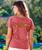 Tropical Florals Band - Paradise Red Dyed Short Sleeve Scoop Neck T-Shirt