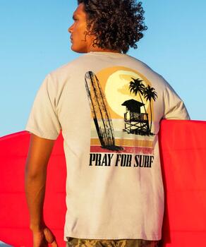 Retro Surf Beach - Coconut Dyed Short Sleeve Crewneck T-Shirt