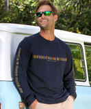 P 4 Surf - Navy Long Sleeve Crewneck T-Shirt
