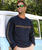P 4 Surf - Navy Long Sleeve Crewneck T-Shirt