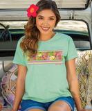 Birds At Dawn - Key Lime Dyed Short Sleeve Scoop Neck T-Shirt