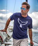 Wyland&amp;reg; Whale Tail Brush - Indigo Short Sleeve Pima T-Shirt