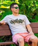 Lokahi Leaves Band - Kona Coffee Dyed Short Sleeve Crewneck T-Shirt