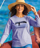 Wyland&reg; Whale Tail Brushed - Lavender Dyed Long Sleeve Crewneck T-Shirt