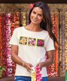 Plumeria Farm Varieties - Coconut Dyed Short Sleeve Scoop Neck T-Shirt
