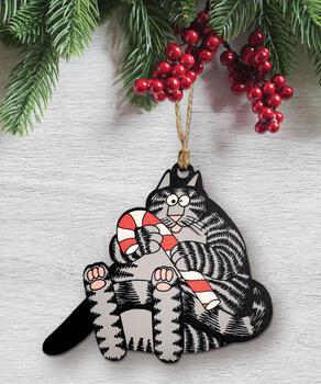 B. Kliban Candy Cane Cat - Maplewood Ornament