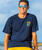 Brushstroke Beach - Navy Short Sleeve Crewneck T-Shirt