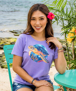 Ocean Grace - Lavender Dyed Short Sleeve Scoop Neck T-Shirt