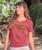 Tropical Florals Band - Paradise Red Dyed Short Sleeve Scoop Neck T-Shirt