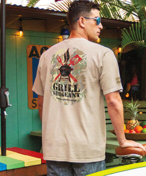 Grill Sergeant - Kona Coffee Dyed Short Sleeve Crewneck T-Shirt