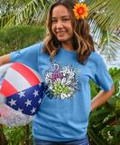 Aloha Seahorse - Blue Hawaii Dyed Short Sleeve Crewneck T-Shirt