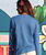 Blossom Wrap - Sapphire Long Sleeve Crewneck T-Shirt