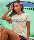 Retro Rainbow Hibiscus Band - Coconut Dyed Short Sleeve Crewneck T-Shirt