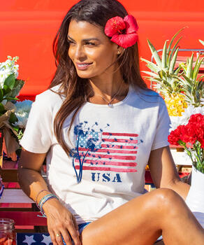 Dandelion Flag - Coconut Dyed Short Sleeve Scoop Neck T-Shirt