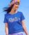 Plumeria Band - Sapphire Short Sleeve Scoop Neck T-Shirt