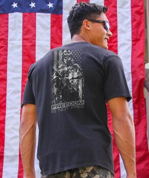 Freedom Soldier - Black Short Sleeve Crewneck T-Shirt