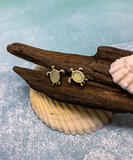 Puravida Gold Sea Glass Turtle - Earrings
