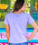 Lace Honus - Lavender Dyed Short Sleeve Scoop Neck T-Shirt