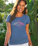 Rainbow Manta Ray - Sapphire Short Sleeve Pima T-Shirt