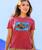 Printed Humu - Paradise Red Dyed Short Sleeve Crewneck T-Shirt