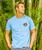 Retro Honu Surf - Blue Sky Short Sleeve Crewneck T-Shirt