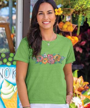 Pua Laha Ole - Kiwi Dyed Short Sleeve Scoop Neck T-Shirt