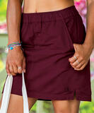 Pomegranate Dyed Seaside Twill Skirt