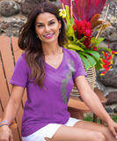 Punalei Vertical - Violet Short Sleeve Pima V-Neck T-Shirt