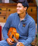 Tribal Sunset Honu - Blue Heather Long Sleeve Mountain Peak Pullover