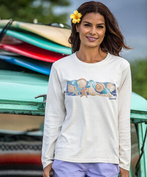 Seashell Band - Coconut Dyed Long Sleeve Crewneck T-Shirt