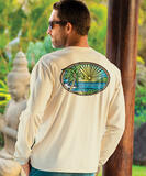 Woodcut Scenic - Coconut Dyed Long Sleeve Crewneck T-Shirt