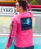 Goodnight Hawaii - Paradise Red Dyed Long Sleeve Crewneck T-Shirt