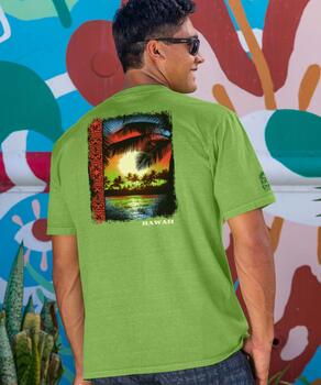Sunset Vibes - Kiwi Dyed Short Sleeve Crewneck T-Shirt