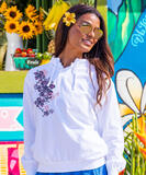 Lavender Pua - White Long Sleeve Lightweight Pullover