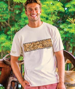 Ethnic Tapa Band - Coconut Dyed Short Sleeve Crewneck T-Shirt