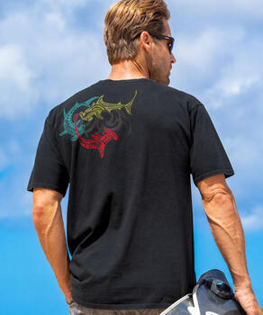 Tribal Roaming Manos - Black Short Sleeve Crewneck T-Shirt