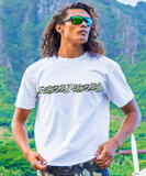 Linear Leaves - White Short Sleeve Crewneck T-Shirt