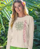 Floral Quilt - Coconut Dyed Long Sleeve Crewneck T-Shirt
