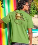 Retro Sunset Manta - Kiwi Dyed Short Sleeve Crewneck T-Shirt