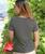 Artsy Hibiscus - Graphite Short Sleeve Pima V-Neck T-Shirt