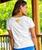 Cali Poppy - White Short Sleeve Scoop Neck T-Shirt