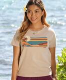 Retro Island Scenic - Kona Coffee Dyed Short Sleeve Scoop Neck T-Shirt